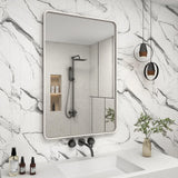 Apmir Metal Frame Tempered Glass Bathroom Vanity Mirror for Wall, Cloakroom, Bedroom