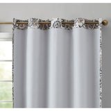 HLC.me Amalfi Paisley Faux Silk 100% Blackout Room Darkening Thermal Energy Efficient Curtain Grommet Panels, 2 Panels