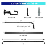 Energy-saving Wraparound Adjustable French Blackout Curtain Rod Set