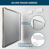 Apmir Metal Frame Tempered Glass Bathroom Vanity Mirror for Wall, Cloakroom, Bedroom