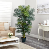 Nearly Natural 6.5' Golden Cane Artificial Palm Tree