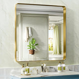 Apmir Metal Frame Tempered Glass Bathroom Vanity Mirror for Wall, Cloakroom, Bedroom