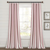 Lush Decor Farmhouse Stripe Yarn Dyed Cotton Window Curtain Panel Pair