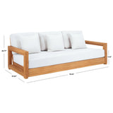 SAFAVIEH Couture Montford Teak 3-Seat Bench Casing Cover - 72Wx29Dx1H