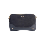 Black Zip Crossbody Handbag with Multi Compartments
