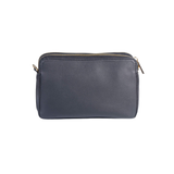 Black Zip Crossbody Handbag with Multi Compartments