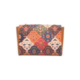 Brown Printed Shoulder Handbag with Chain Strap