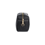 Compact Black Crossbody Handbag with Zip Closure