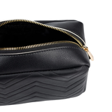 Compact Black Crossbody Handbag with Zip Closure