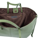 Olive Carryall Tote Bag with Multiple Compartments