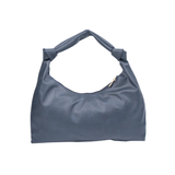 Blue Hobo Tote Bag with Zip Closure and Inner Pockets