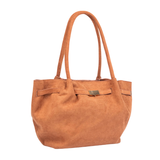 Brown Carryall Tote Bag with Magnetic Closure