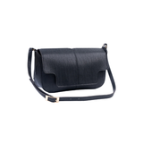 Black Flap Crossbody Handbag with Magnetic Closure
