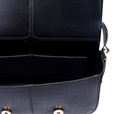 Black Flap Crossbody Handbag with Magnetic Closure